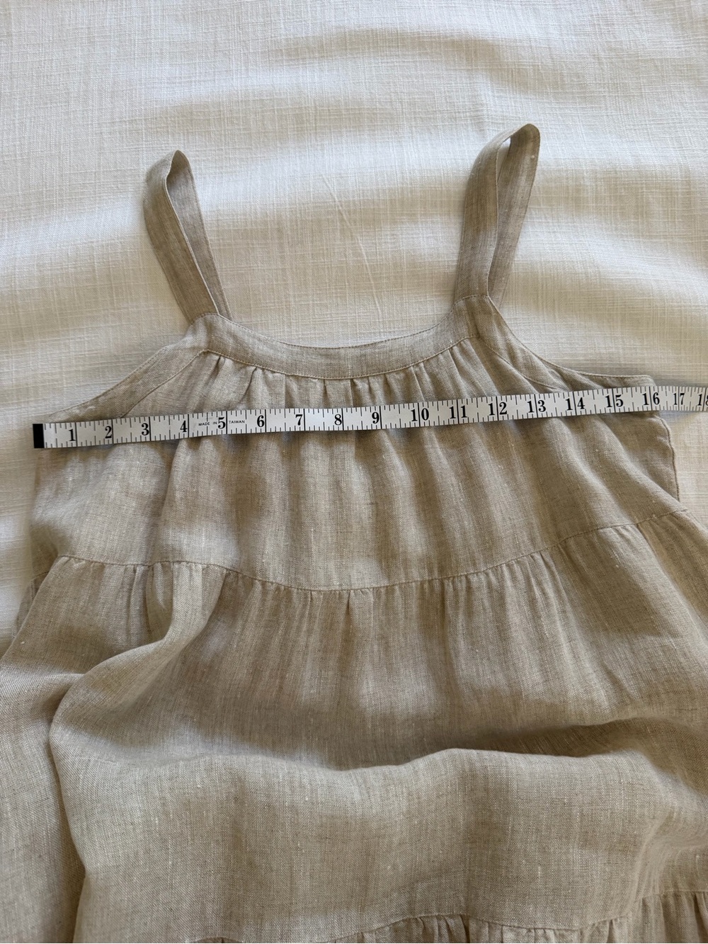 Anthropologie Laude The Label Strappy Tiered Natural Linen Maxi Dress Size XS - Picture 14 of 15